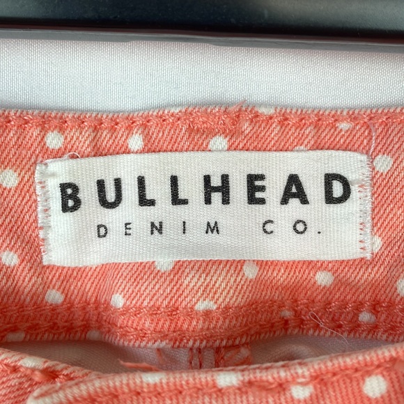 Bullhead Denim Co. Salmon w/White Polka Dots Ankle Skinny Jeans - Size 7 Juniors - Picture 8 of 11